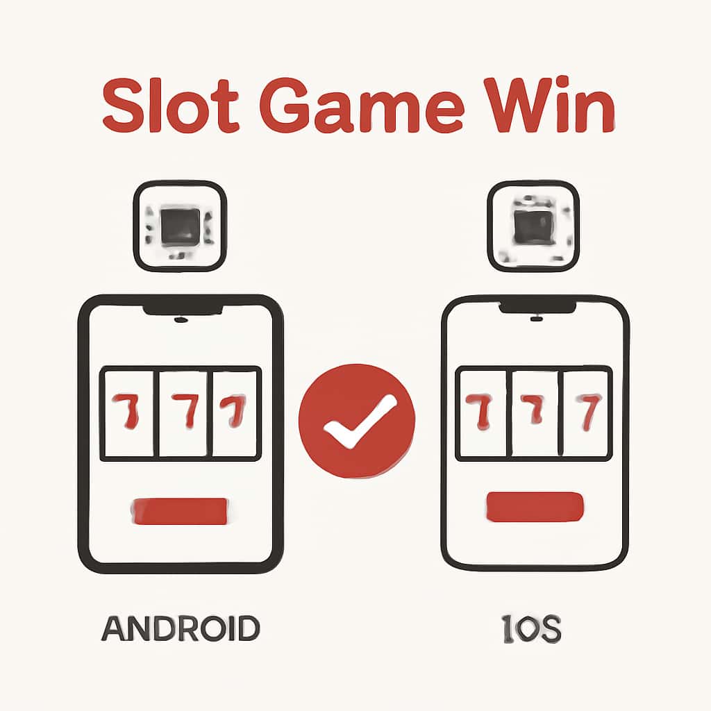 Diagram illustrating the differences in Android and iOS for Slot Game Win.