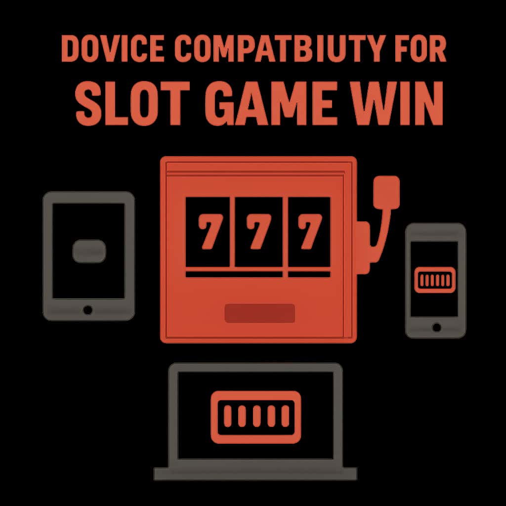 Illustration detailing device compatibility for Slot Game Win.