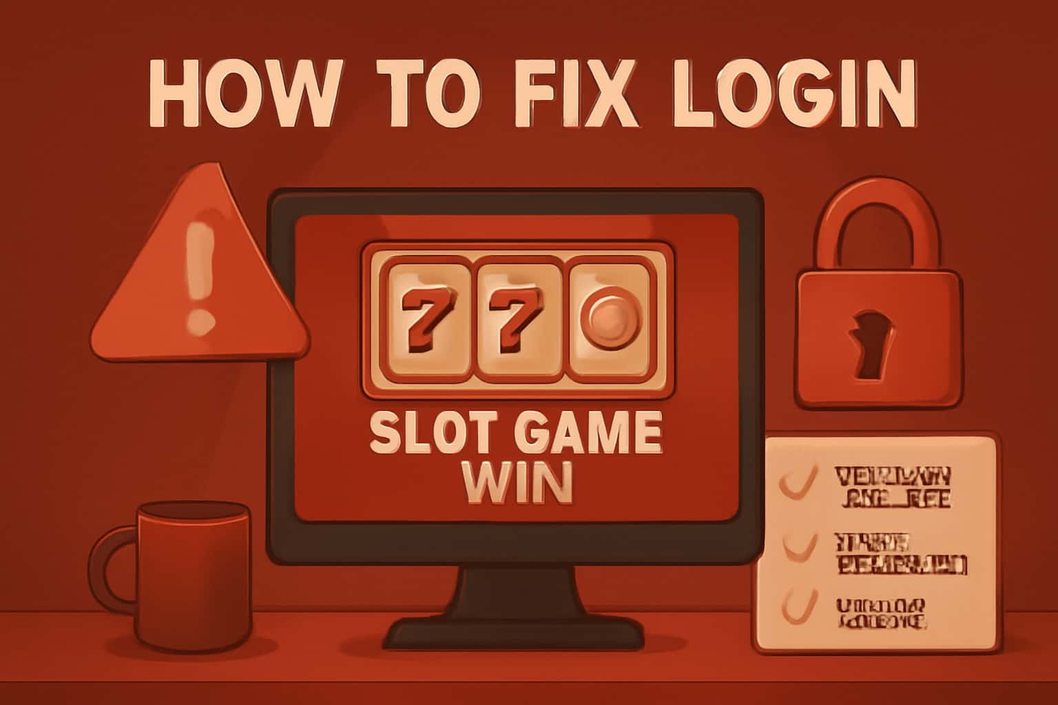 Visual representation of troubleshooting login issues for Slot Game Win.