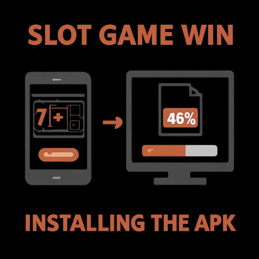 Educational diagram on installing the Slot Game Win APK.