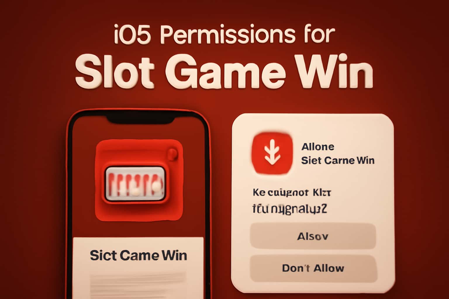 Informational scene about iOS permissions related to Slot Game Win.