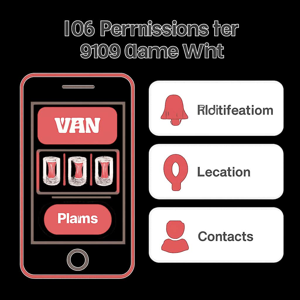Illustration explaining iOS permissions for Slot Game Win.