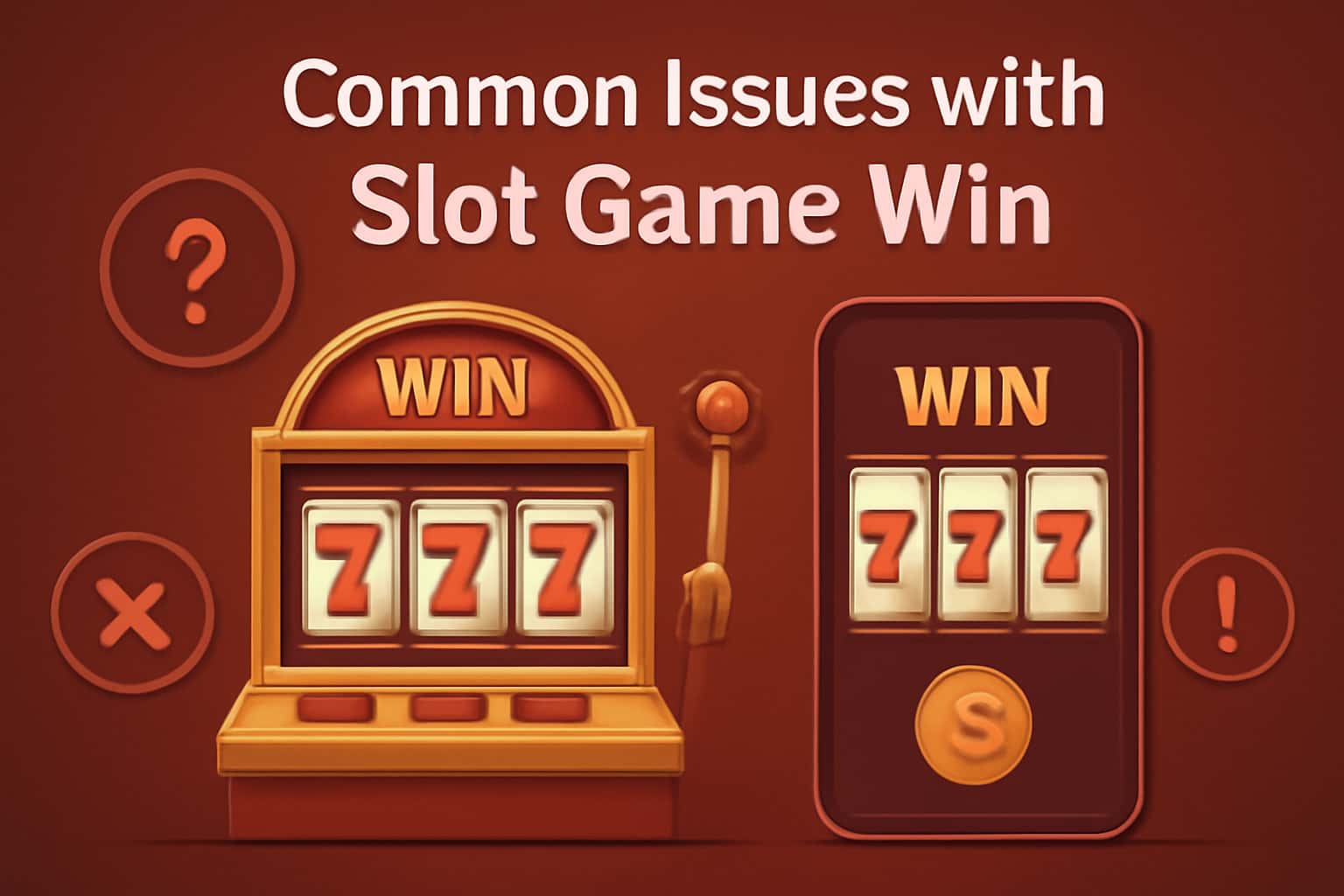 An informational graphic representing common issues related to Slot Game Win.