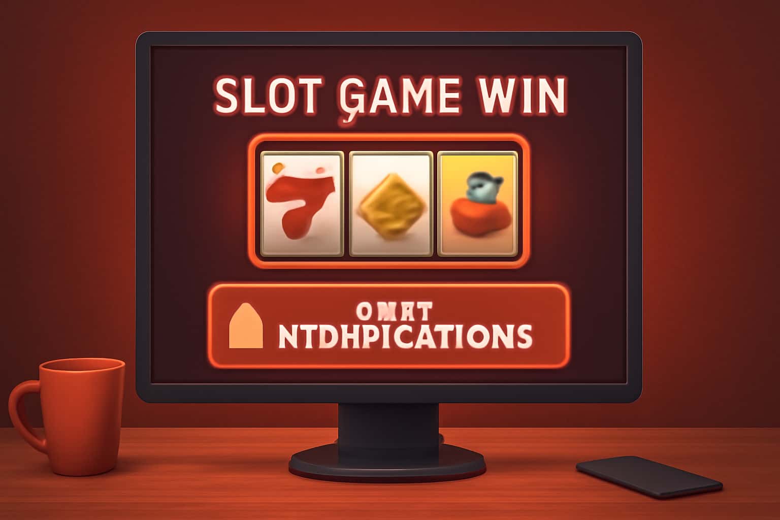 An informative scene depicting Slot Game Win update notifications.