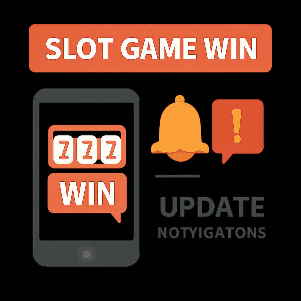 An educational diagram on Slot Game Win update notifications.