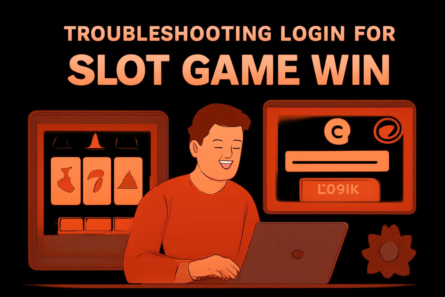 A neutral informational scene related to troubleshooting login issues for Slot Game Win.